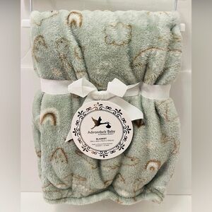 Adirondack Baby by Berkshire Blanket Green with Dinosaurs Pterosaurs Rainbows